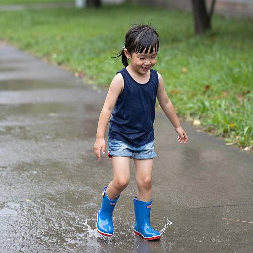 Joyful Splashing in Rainy Adventure