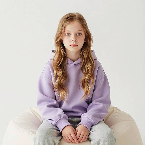 Soft Studio Portrait of Preteen Girl