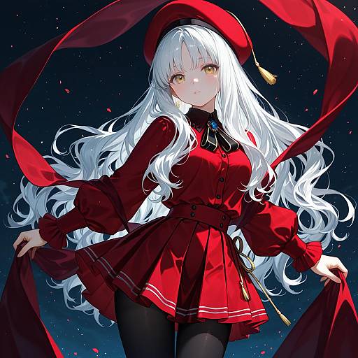 Illustration of Caren hortensia (amor caren), fate (series) in the style of Ai-wa