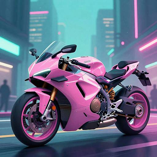 Futuristic Magenta Teal Motorcycle