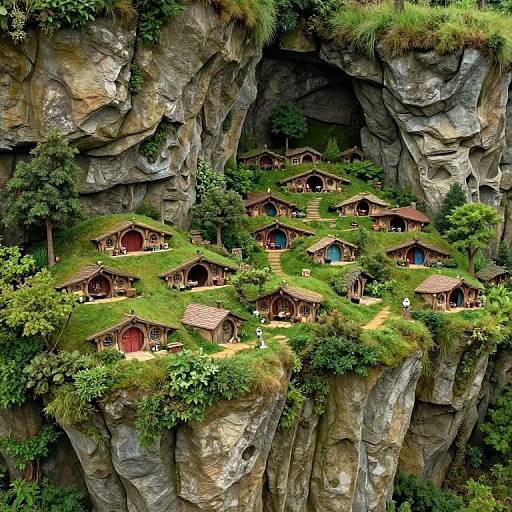 Miniature Hobbit Village in Alien Canyon