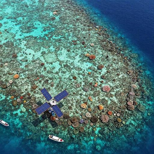Vector Satellite View of Coral Reef