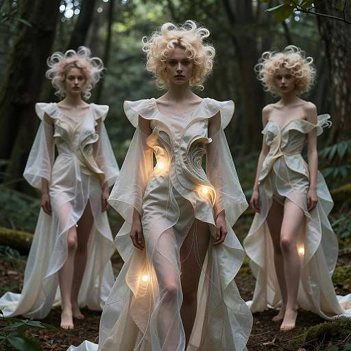 Ethereal Avant-Garde Fashion in Forest