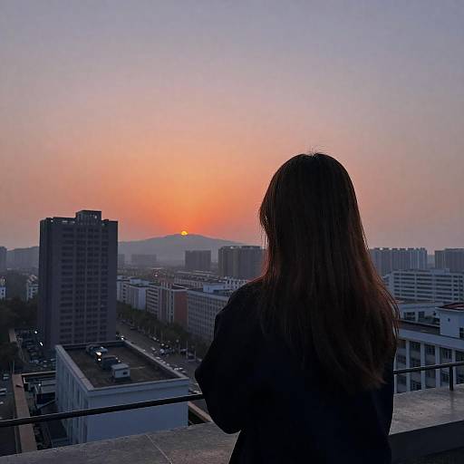 Silhouette of a Woman at Sunset