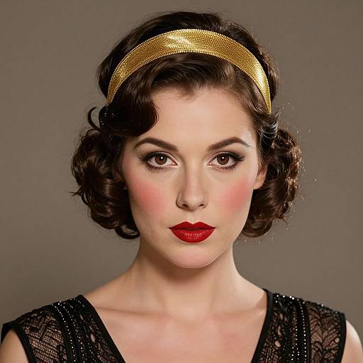 Vintage 1920s Flapper Woman Portrait