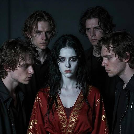 Mysterious Gathering in Dim Light