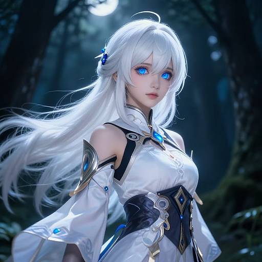Ethereal White-Haired Anime Girl