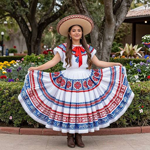 Woman in Traditional Mexican Dress