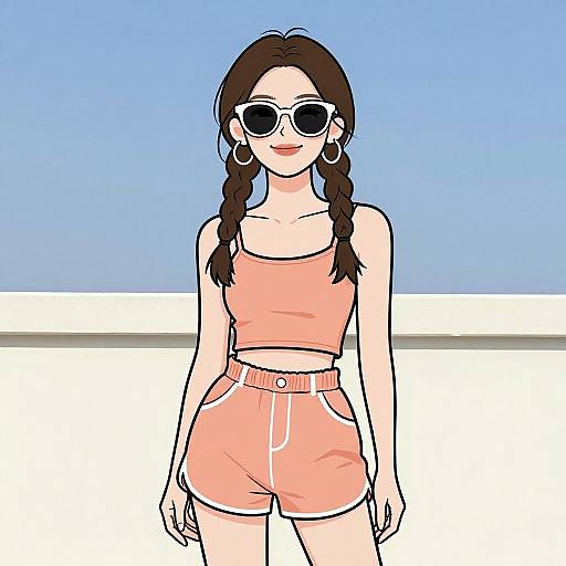 Smiling Woman in Summer Outfit