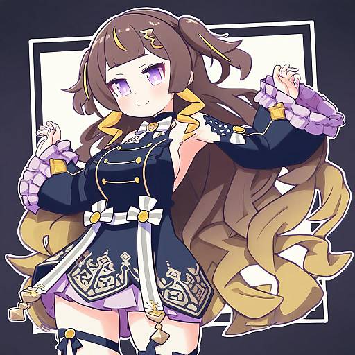 Illustration of Anya melfissa (1st costume), hololive in the style of Mawaru (mawaru)