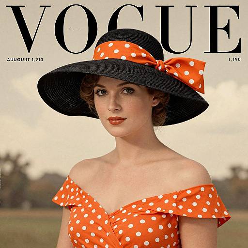 Vintage Vogue Portrait with Polka-Dots
