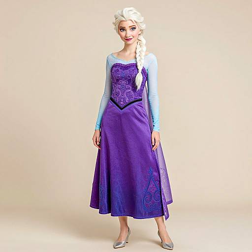 Anime-Style Purple Elsa Costume Photography