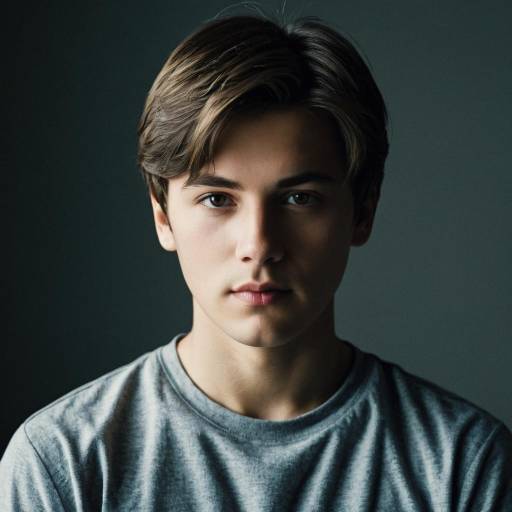 Young Man Portrait with Brown Hair