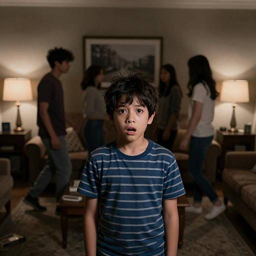 Chaotic Dark Living Room Scene