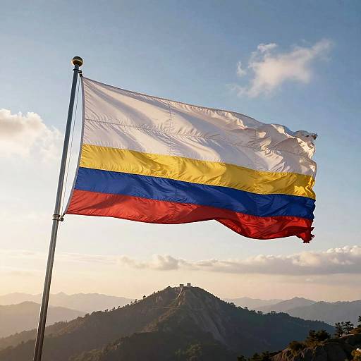 White Pride Worldwide Flag at Sunrise