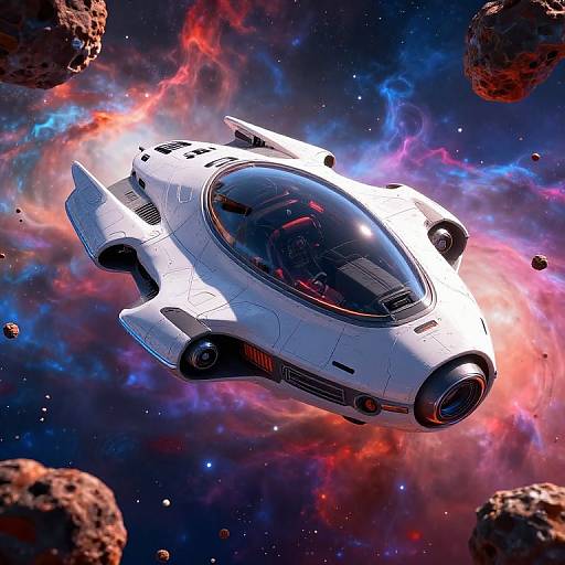 Futuristic Compact Scout Spaceship Art