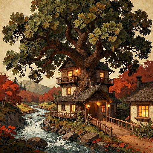 Anton Pieck Style Oak Minstrel Inn