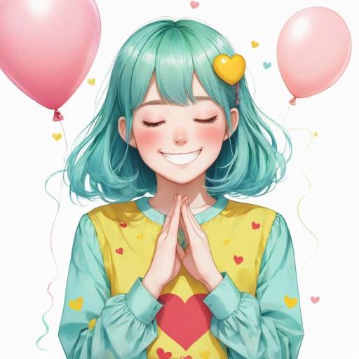 Colorful Portrait of a Joyful Girl