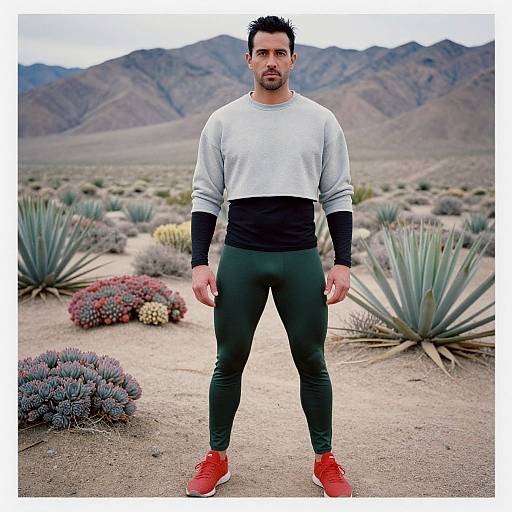 Man in Desert Athletic Wear