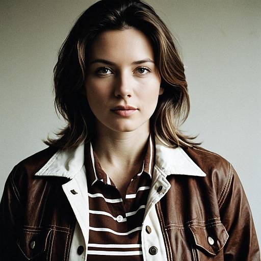 Woman Wearing Brown and White Outfit