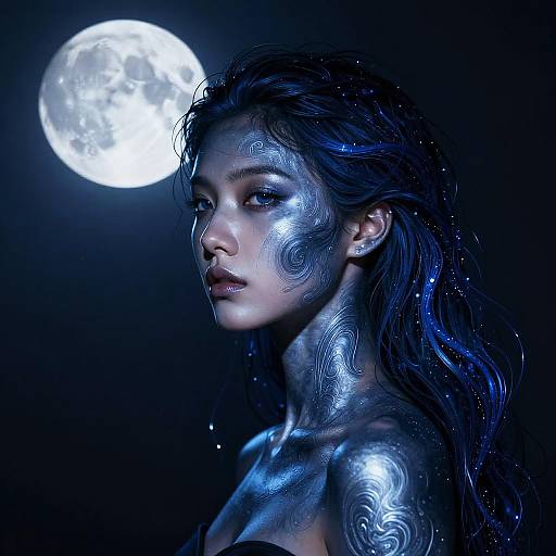 Surreal Bioluminescent Woman Portrait