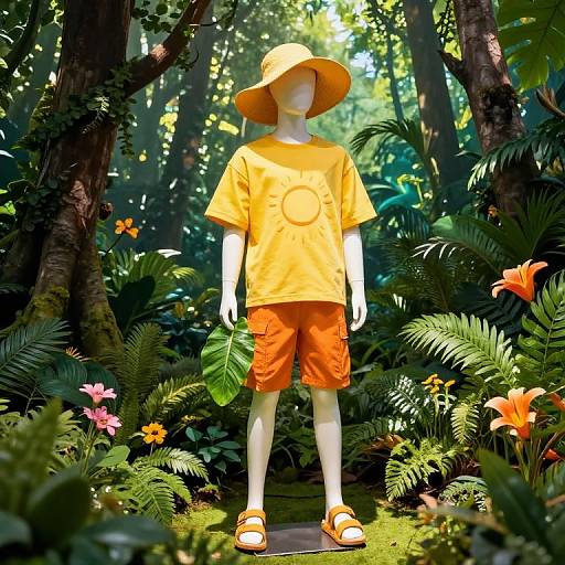Vibrant Jungle Mannequin Style