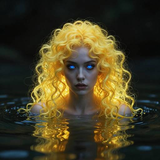 Mysterious Woman with Glowing Hair