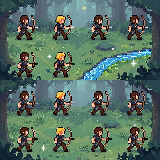 Pixel Art Elven Ranger Animation Loop