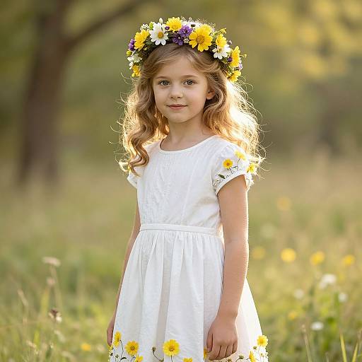Young Girl in Sunlit Meadow