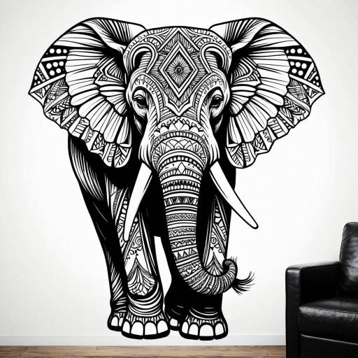 Mandala Elephant Wall Art