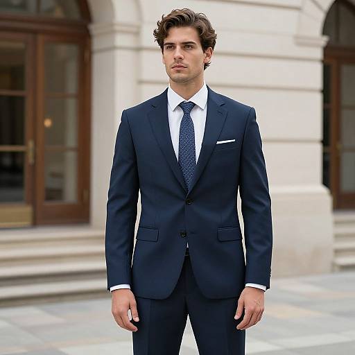 Man in Suit by Building