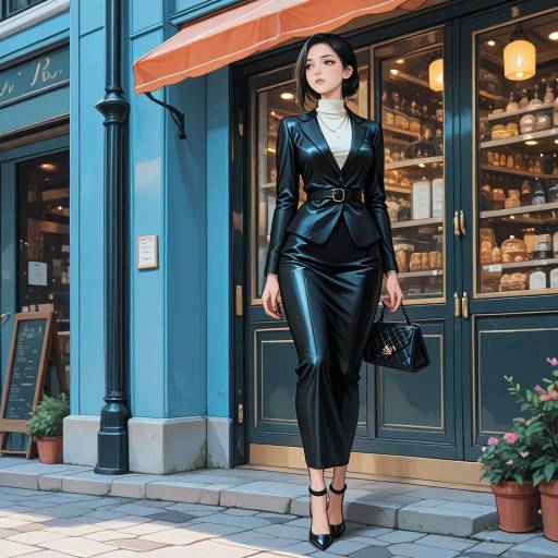 Stylish Young Woman Strolling in City
