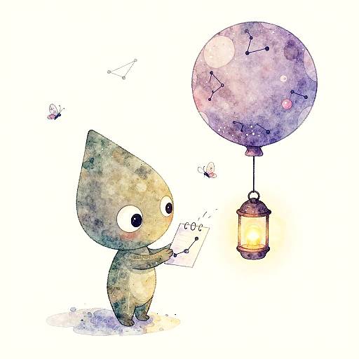 Whimsical Alien Sketching Constellations