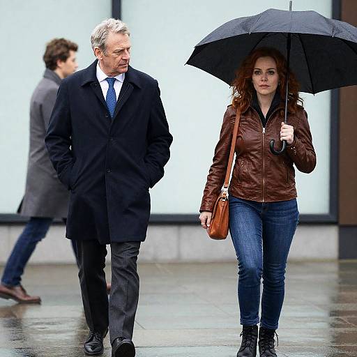 Wet Sidewalk Stroll: A Serene Moment