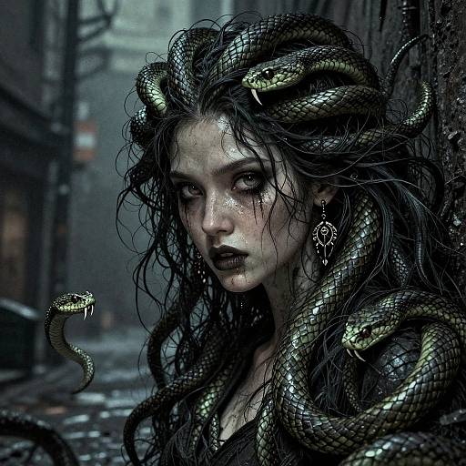 Medusa in Dimly Lit Streets