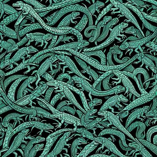 Escher Style Tessellated Lizards Pattern