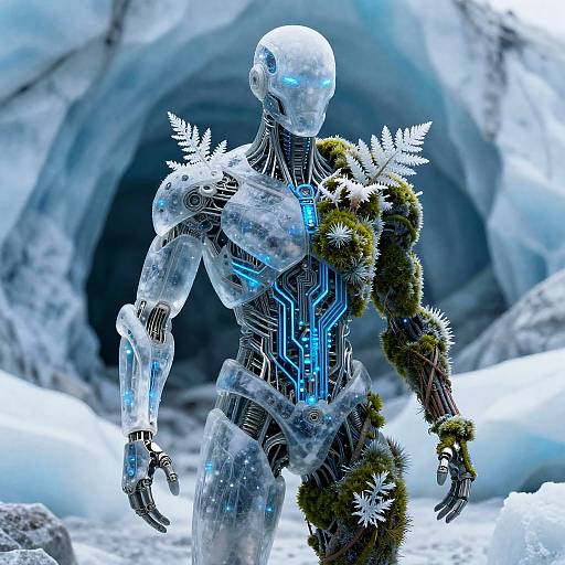 Glacial Sentinel: Ice and Nanogarden Fusion