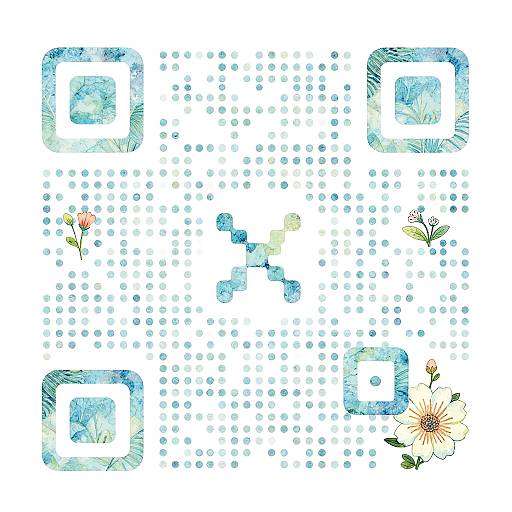 Floral Pattern QR Code Art