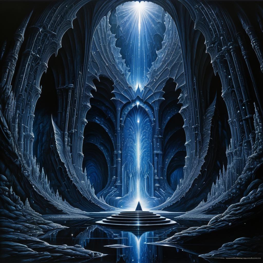 Epic Fantasy Artwork of a Crystal Cave