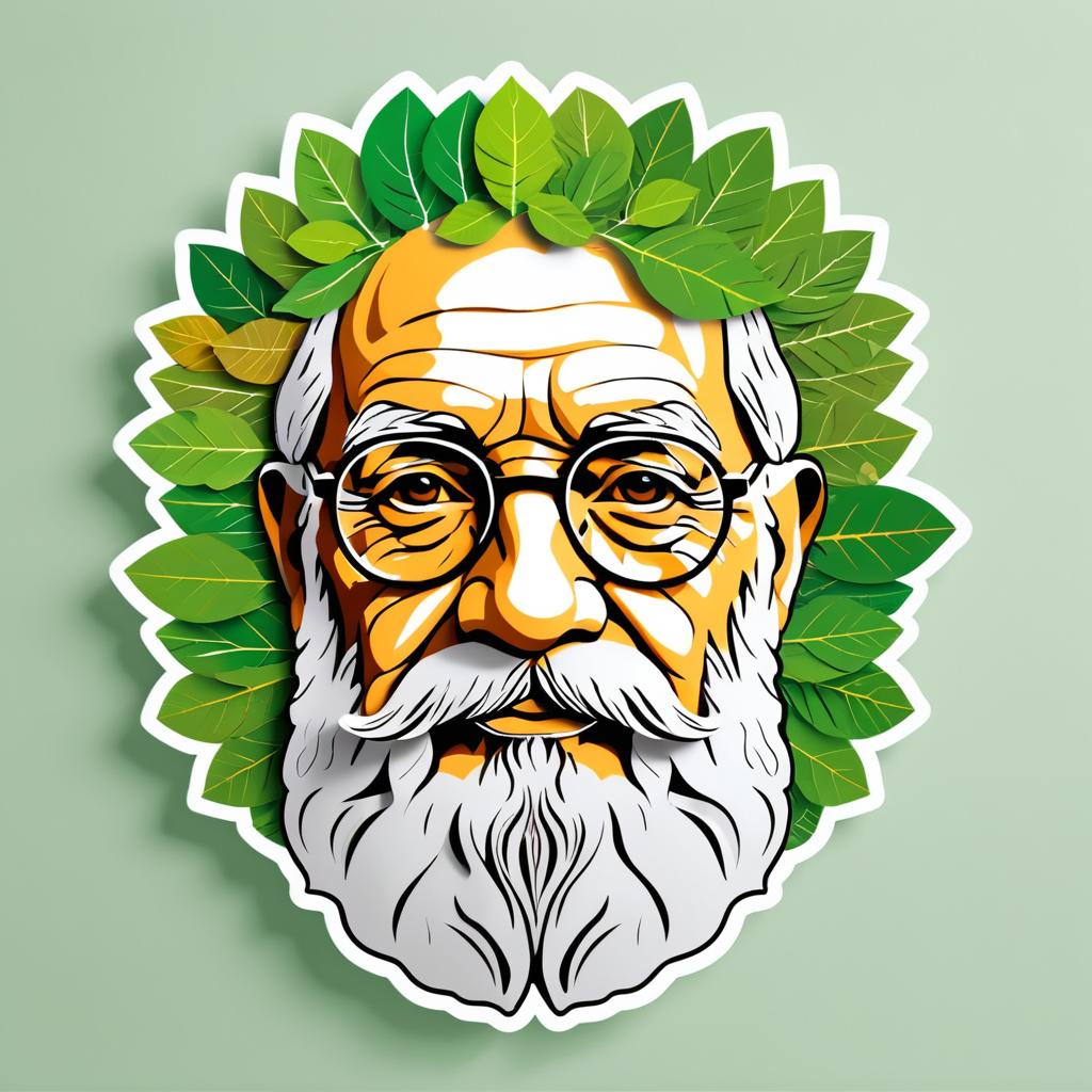 Leaf Portrait of a Wise Old Man