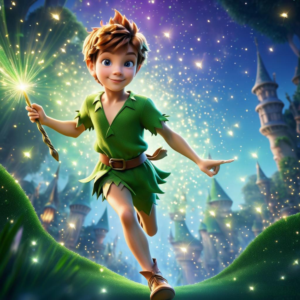 Adventurous Peter Pan in Magical Neverland