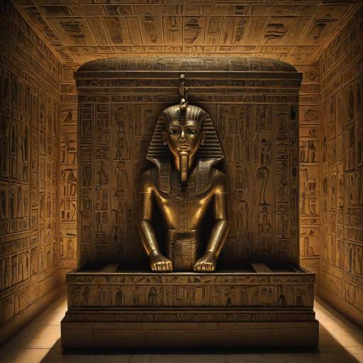 Dramatic Ancient Egyptian Sarcophagus Scene
