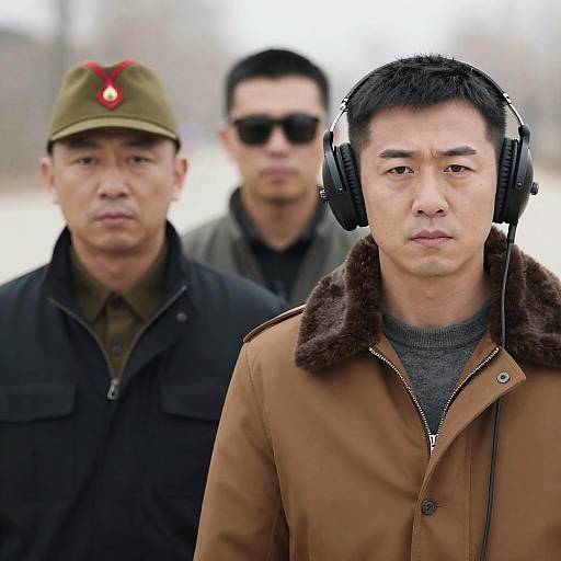 Three Men in Outdoor Setting Portrait