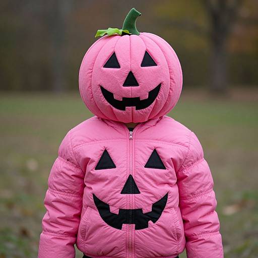 Pink Pumpkin Costume with Leaf Hat