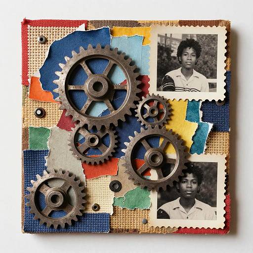 Intricate Mixed Media Bricolage Collage