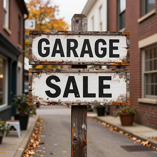 Trash Polka Art in Autumn Alleyway