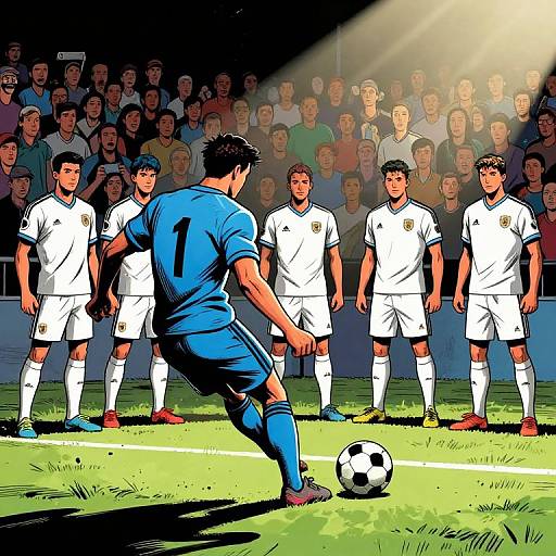 Comic Style Soccer Free Kick