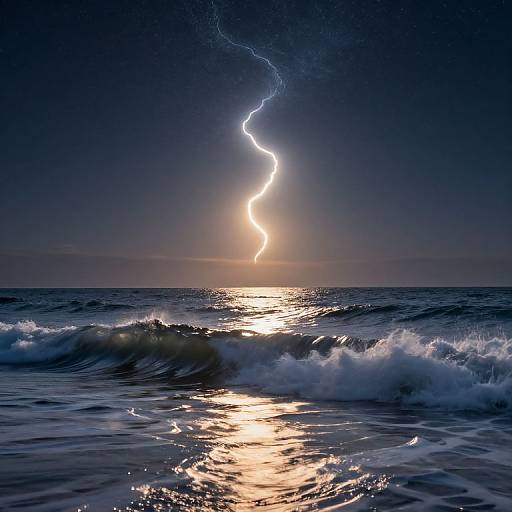 Dramatic Ocean Waves and Cosmic Light