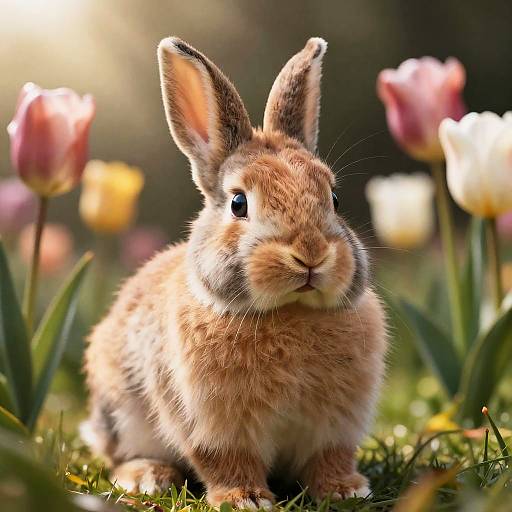 Hyperrealistic Baby Rabbit in Meadow
