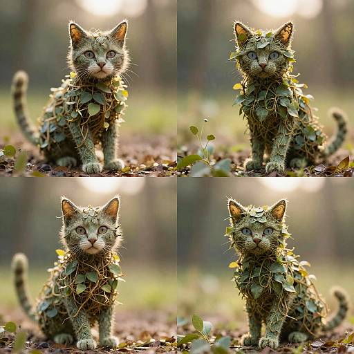 Ethereal Vine Cat Composite Image